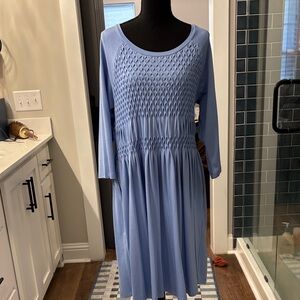 Soft Surroundings Light Blue Long Sleeve Dress